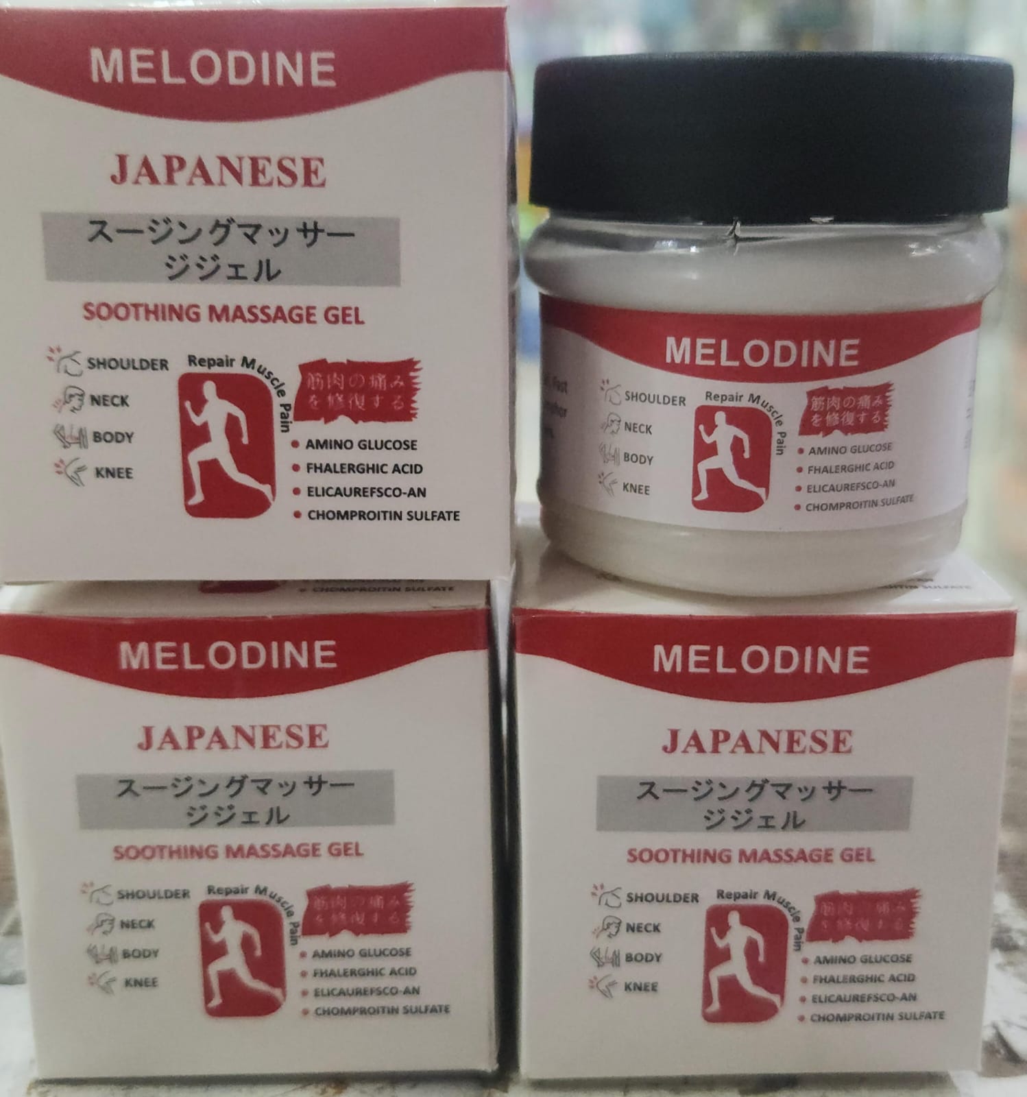 MELODINE Japanese Herbal Massage Gel – Muscle & Joint Pain Relief Cream for Shoulder, Neck, Back & Knee – Fast Absorbing & Deep Soothing Formula (100ml)