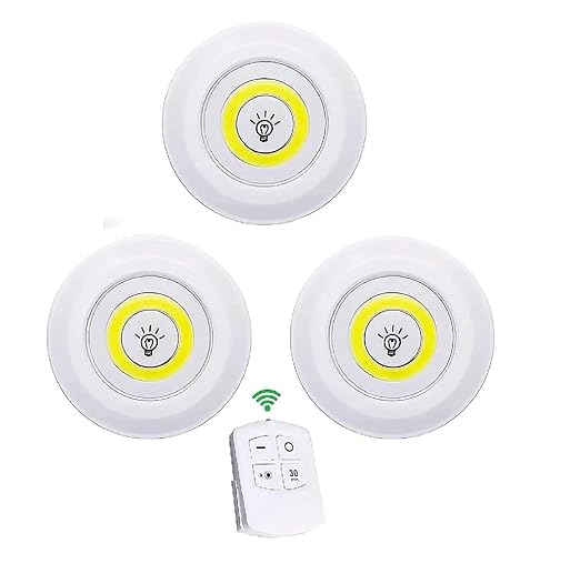 3 Pcs LED Cabinet Night Lights with Remote – Wireless, Dimmable & Motion-Free Installation