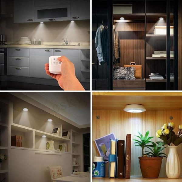 3 Pcs LED Cabinet Night Lights with Remote – Wireless, Dimmable & Motion-Free Installation