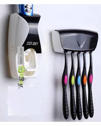 Guaranteed Safe Checkout Payment methods Instagram Facebook YouTube Automatic Toothpaste Dispenser Squeezer Hands Free Set and 5 Toothbrush Holder
