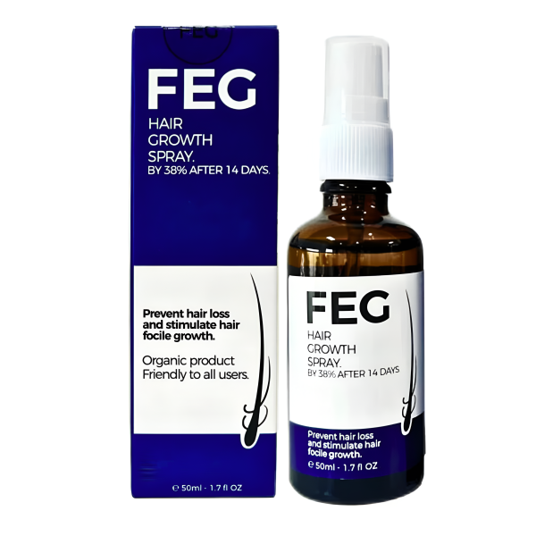 Feg Plus Hair & Beard Growth Serum Spray 50ml – Anti Hair Loss & Regrowth Treatment with Seaweed Extract, Rosemary, Redensyl, Anagain & Minoxidil