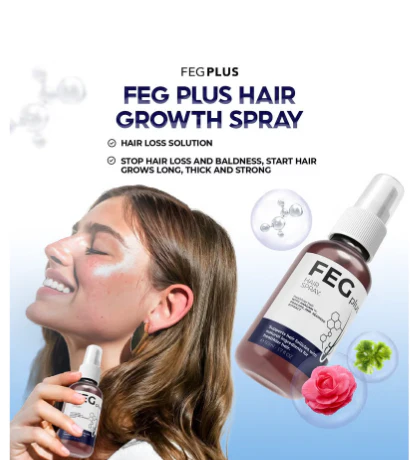 Feg Plus Hair & Beard Growth Serum Spray 50ml – Anti Hair Loss & Regrowth Treatment with Seaweed Extract, Rosemary, Redensyl, Anagain & Minoxidil