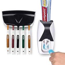Guaranteed Safe Checkout Payment methods Instagram Facebook YouTube Automatic Toothpaste Dispenser Squeezer Hands Free Set and 5 Toothbrush Holder
